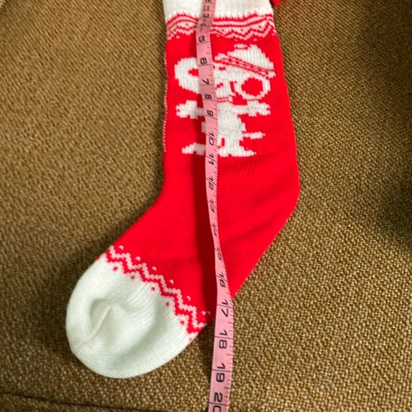 Red and White Christmas Stocking with Snoopy in Santa Hat - Picture 4 of 6